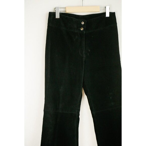 Vintage Scotts Suede Black Suede Straight Leg Pants 8 - Picture 2 of 6